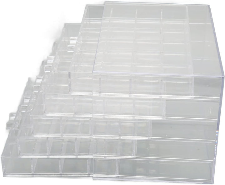 Transparente Aufbewahrungsbox mit 120 Fächern, 5 Lagen, mit herausnehmbaren Schubladen, geeignet für