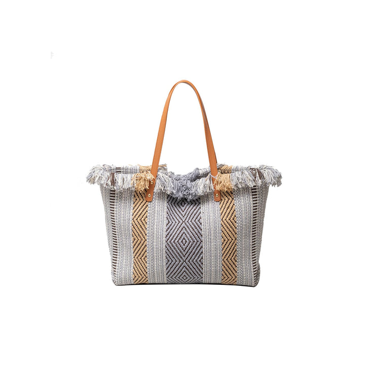 CORIOS Damen Canvas Handtasche Sommer Strand Tasche Grosse Schultertasche Böhmische Tote Beutel Bunt