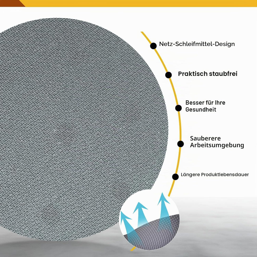 Schleifgitter Ø 225mm Klett 15 Stück 80 KörnungSchleifscheiben für Deckenschleifer Trockenbauschleif