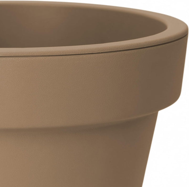 Spetebo Kunststoff Pflanzkübel L rund Ø 48 cm - Mokka - Blumenkübel gross für Aussen und Innen - Gar