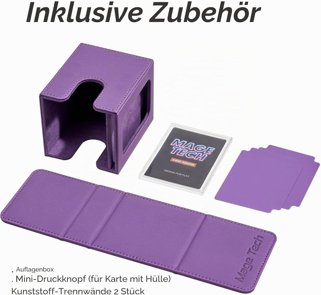 Mage Tech Commander Deck Box Lite - Leichter Kartenhalter mit abnehmbarer Abdeckung, passend für 100