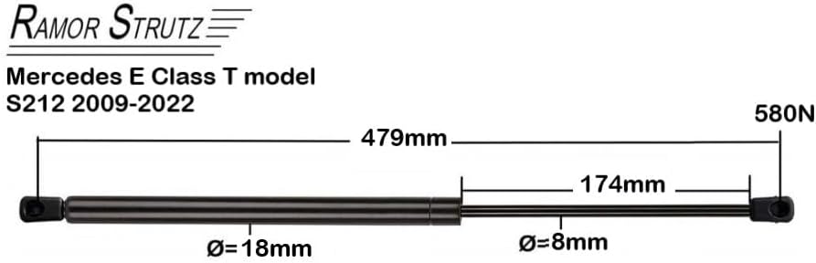 2x Gasfeder Dämpfer Heckklappe Kompatibel mit Mercedes E-Klasse T Model S212 2009-2016. Gasdruckfede
