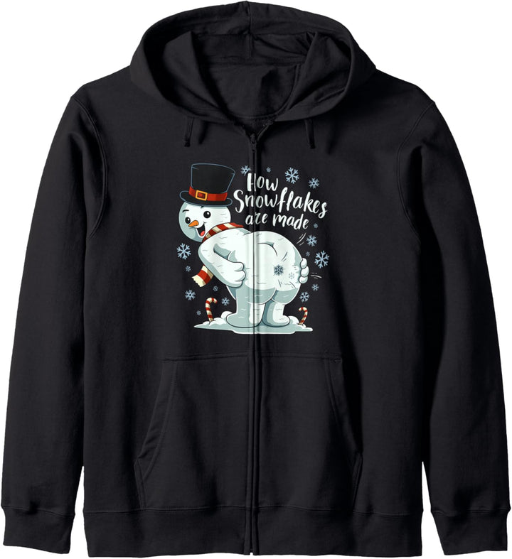 Furzender Schneemann machen Schneeflocke-Weihnachtswinter Kapuzenjacke