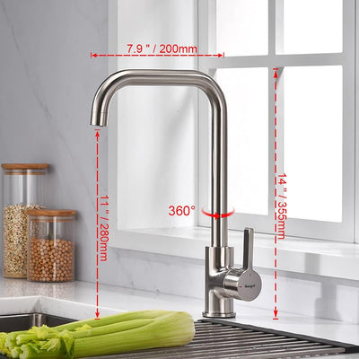 IBERGRIF M22105A, Hoch Küchenarmatur, Einhebel Spültischarmatur, Wasserhahn für Küche, Matt, Grau, G