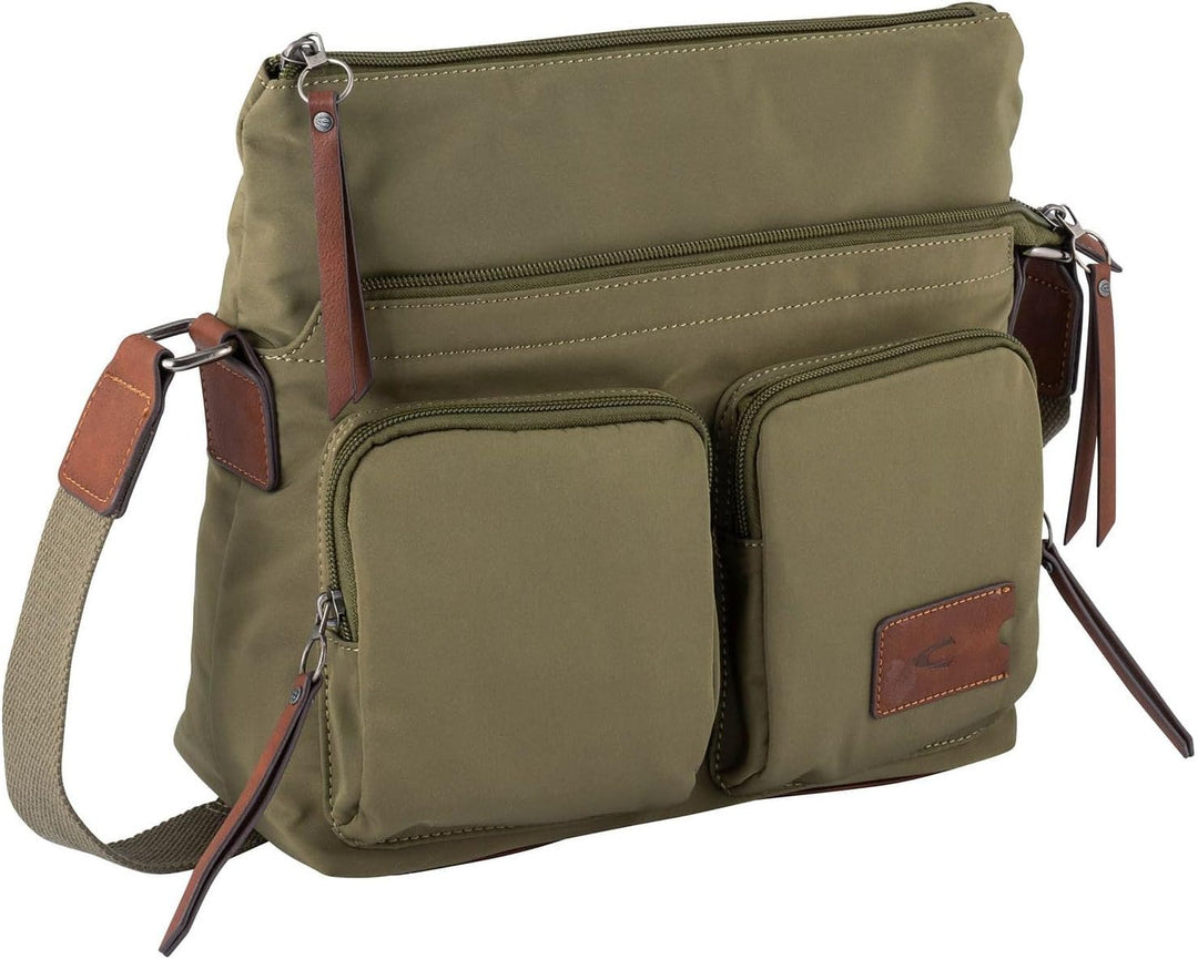 camel active bags Sky Damen Umhängetasche Crossbody Bag Mittelgross Grün Khaki 28,5 x 11,5 x 25,5, K
