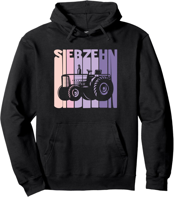 17. Geburtstag Retro Traktor Mädchen Trecker Bauer Landwirt Pullover Hoodie