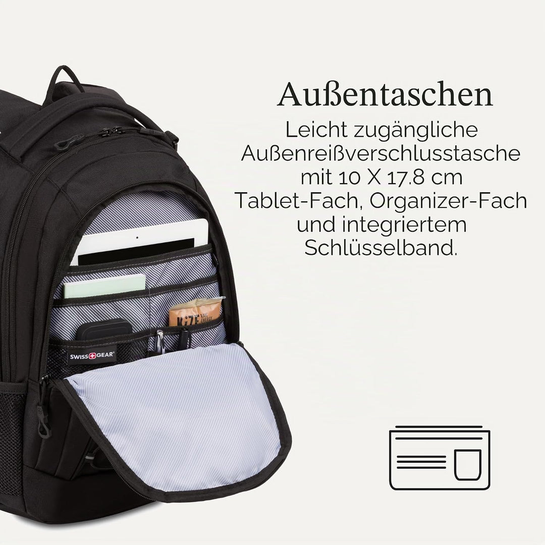 Swiss Gear Unisex 1186 Bungee-rucksack Rucksack (1er Pack) 17-inch Schwarz, 17-inch Schwarz