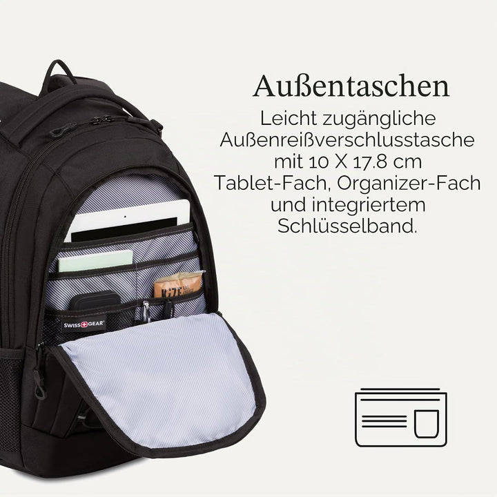 Swiss Gear Unisex 1186 Bungee-rucksack Rucksack (1er Pack) 17-inch Schwarz, 17-inch Schwarz