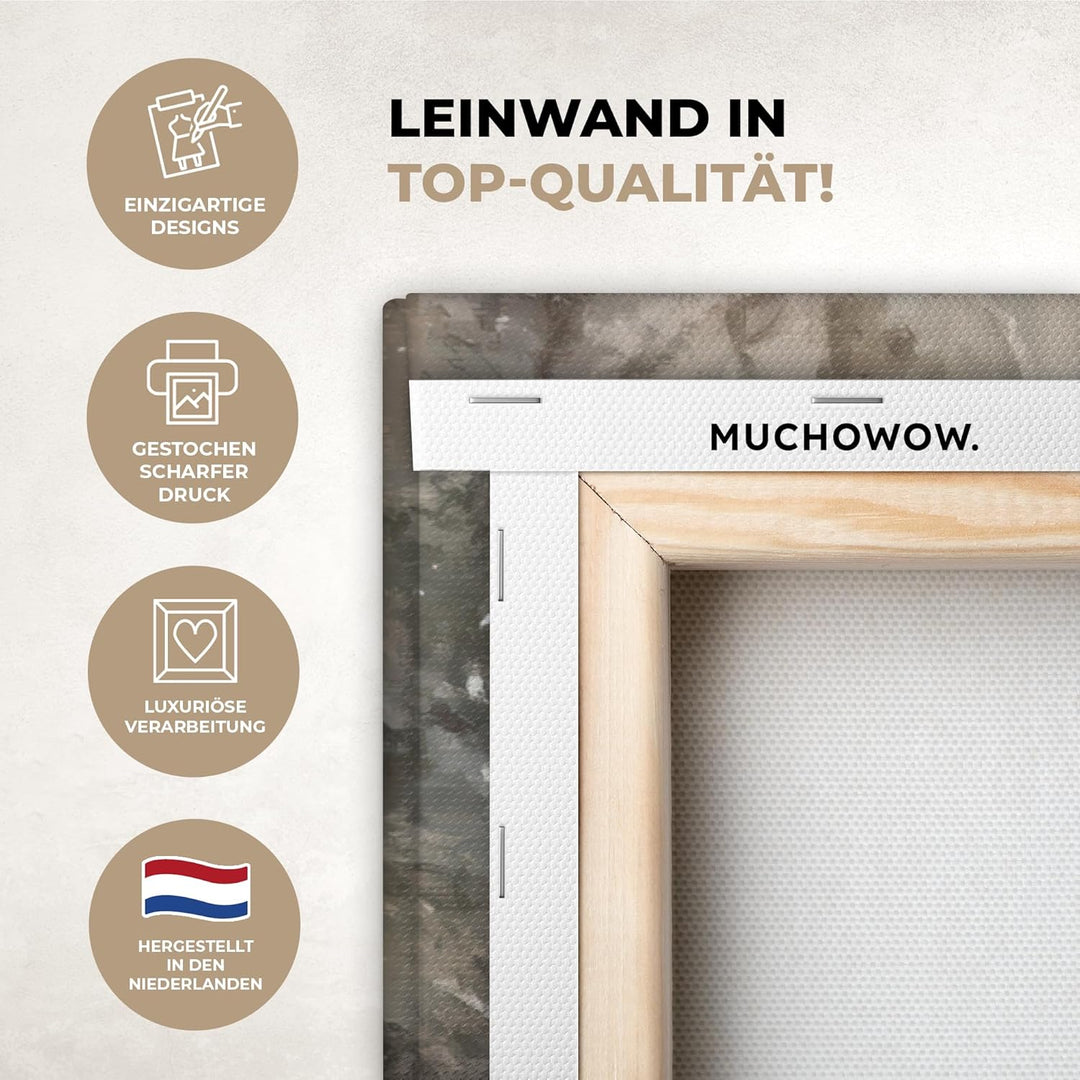 MuchoWow© Weihnachtsdeko Leinwandbild Gross 120x80 cm XXL Dekoration Wohnzimmer Bilder Pictures Weih