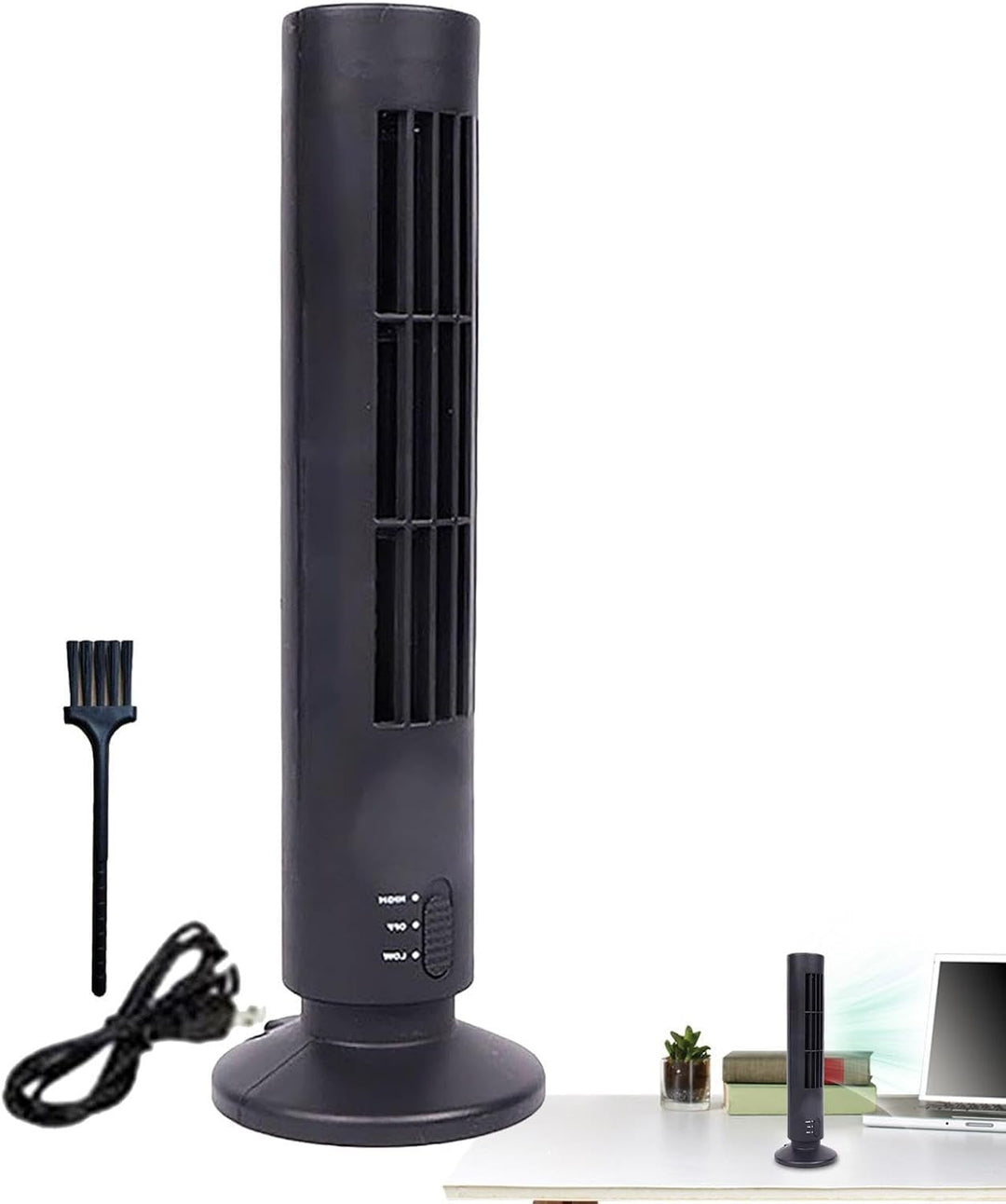 Standventilator für Zuhause – Turmventilator mit USB-Anschluss, Grün | Elektrischer Klimagerät-Venti