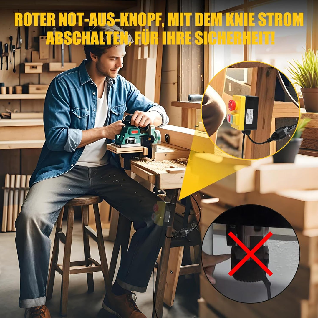 220V Einphasiger Ein Aus Schalter, Briidea Sicherheitsschalter mit Grossem Rotem Not-Aus-Knopf zum S