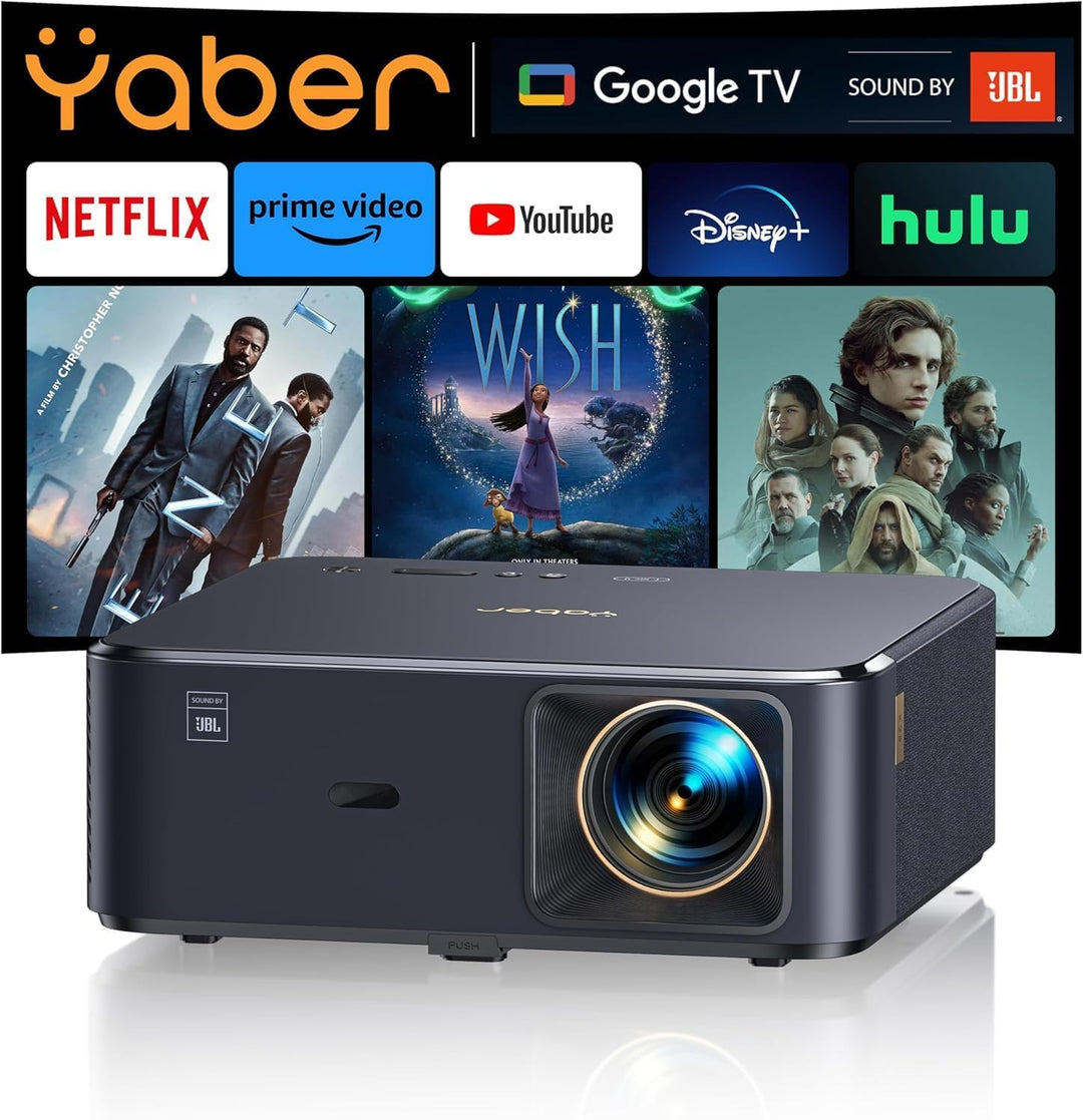 Beamer Eingebauter TV-Dongle mit NFC und Autofokus,Dolby Audio/Sound von JBL LED Beamer,WiFi6 Blueto