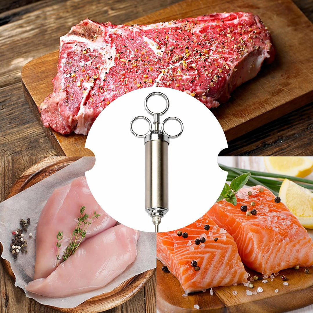 Browin® Edelstahl Fleischspritze 311102 | Marinierspritze mit 2 Nadeln | BBQ Bratenspritze für Rindf