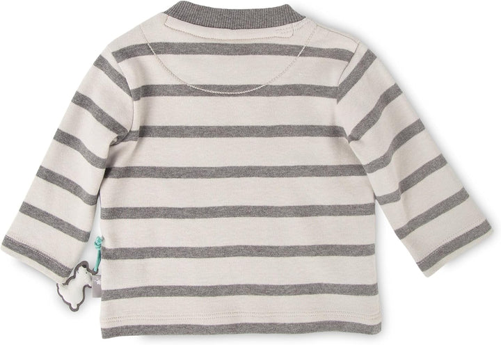 Sigikid Baby-Jungen Polar Expedition Langarmshirt Hellgrau/Grau Gestreift 74, Hellgrau/Grau Gestreif