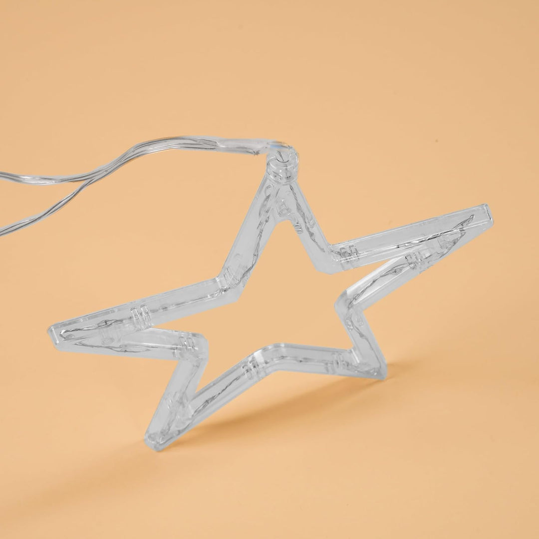 Esotec Solar Lichtervorhang Sternenregen, 3 Sterne mit je 28 LEDs ⌀19cm 2800K warmweiss, Lichterkett