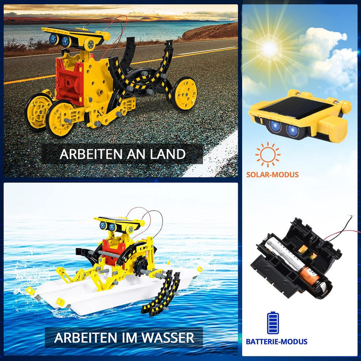 Solar Roboter Spielzeug ab 8 Jahre,OMWay 12-in-1 STEM Experimente für Kinder Alter 9 10 11 12,Konstr