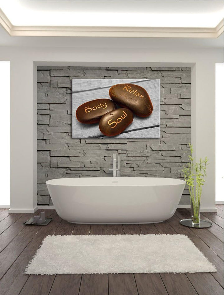 Relax Body Soul schwarz/weiss Format: 100x70 auf Leinwand, XXL riesige Bilder fertig gerahmt mit Kei