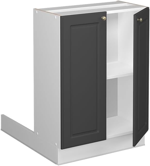Vicco Kücheninsel Fame-Line, Anthrazit-Gold/Weiss, 60 cm ohne Arbeitsplatte Anthrazit-gold Regalinse