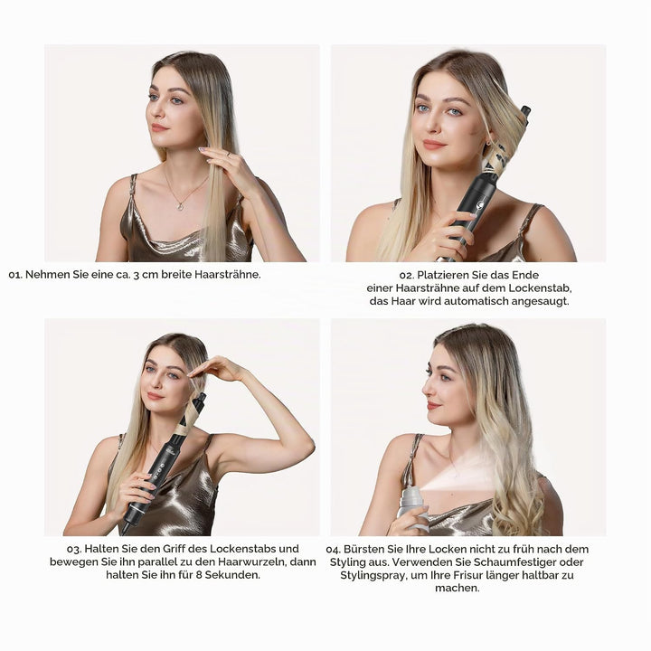 UKLISS Airstyler 7-in-1 Pro, Hair Dryer &amp; Haarstyler mit Lockenstab Automatisch, Föhnbürste, Diffuso
