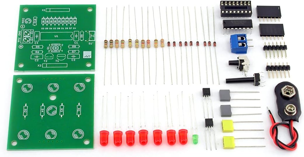 AVT1661 KIT DIY Elektronischer Würfel, Spielwürfel, Elektronik-Bausatz zum Löten Lernen, Übungsplati