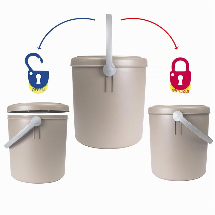 Mülleimer 10L verschliessbarem Deckel Henkel Orange 27cm Ø24cm Kunststoff Orange 10 Liter, Orange 10