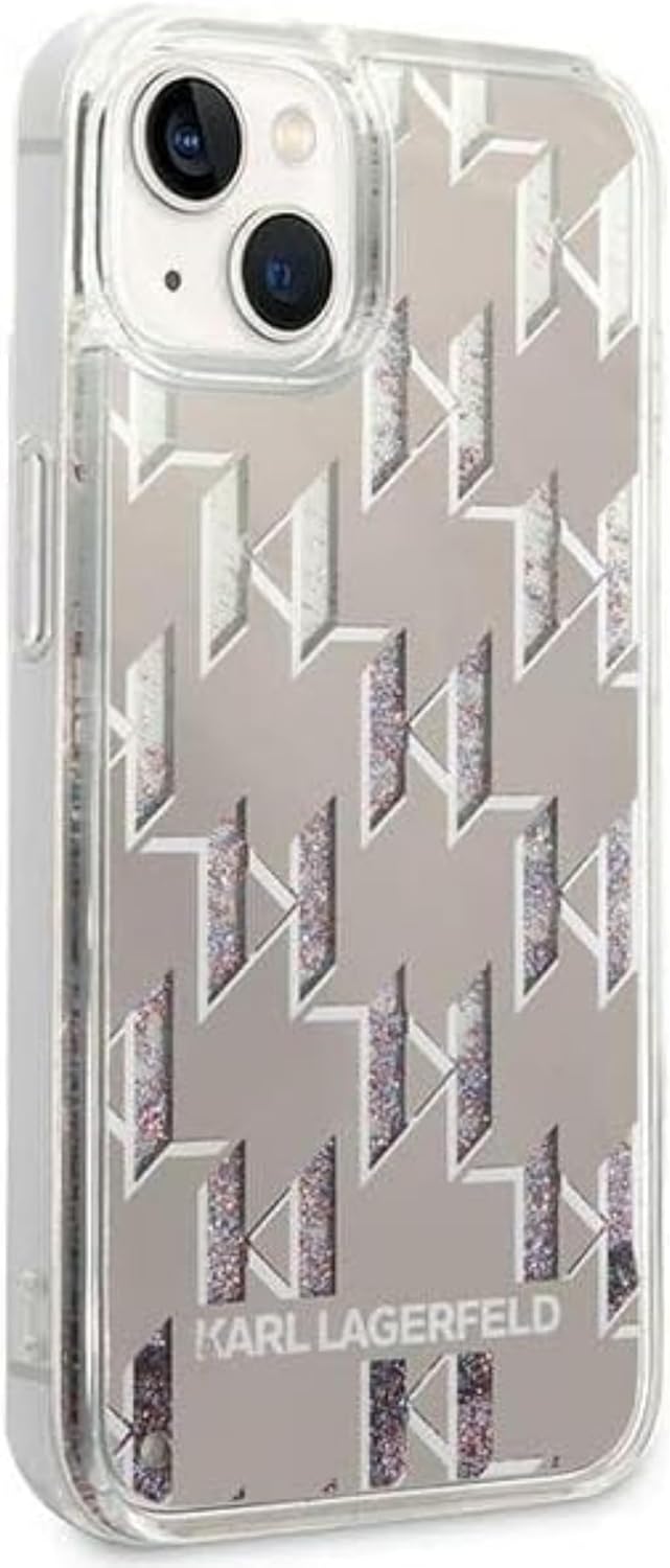 KARL LAGERFELD KLHCP14SLMNMS hülle für iPhone 14 6,1" hardcase Silber/Silver Liquid Glitter Monogram