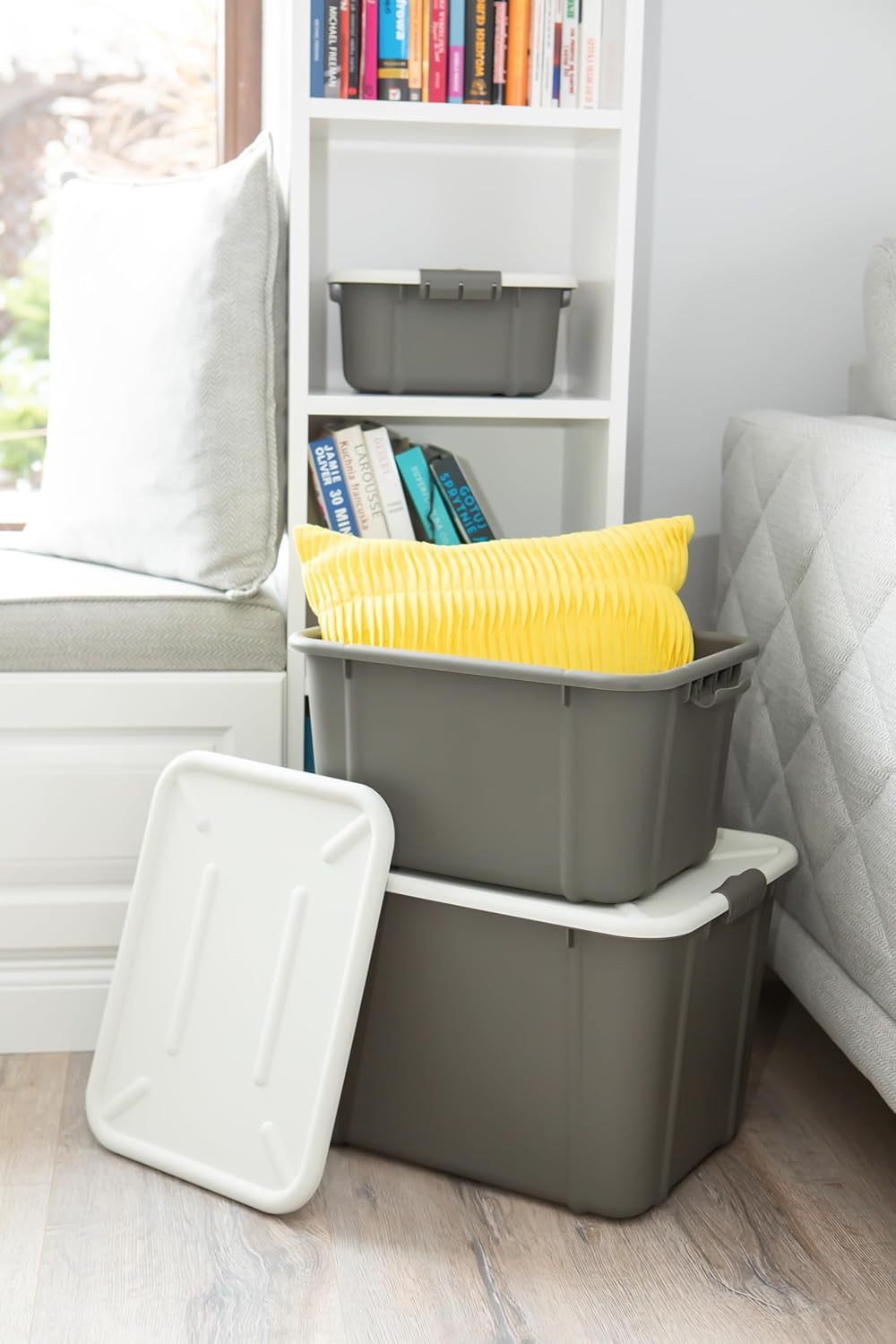 BranQ - Home essential Universeller Aufbewahrungsbehälter mit Deckel VELUR, 3er-Set, Grösse 16 l, BP