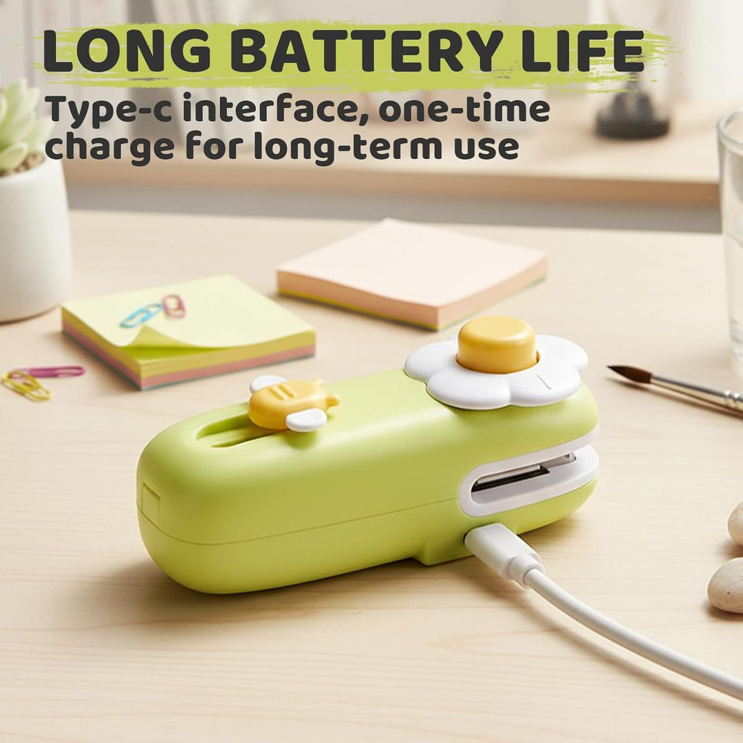 Mini Folienschweissgerät, USB Aufladung, 2 in 1 Hand Versiegelungsmaschine mit Cutter, Vakuumiergerä