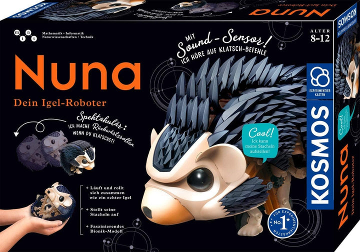 Kosmos 620066 Nuna - Dein Igel-Roboter, Rückwärtsrollen durch klatschen, Er Läuft, rollt sich zusamm