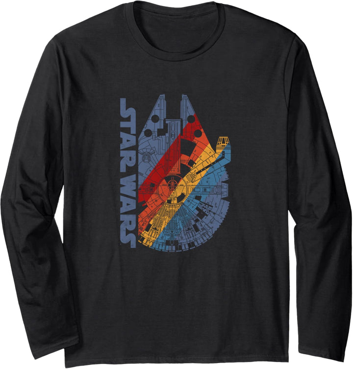 Star Wars Millennium Falcon Wears Retro Stripes Langarmshirt