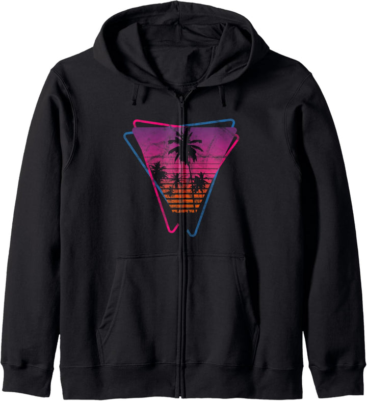 Synthwave Retrowave Aesthetic Vintage Drive Laser Miami 80s Kapuzenjacke
