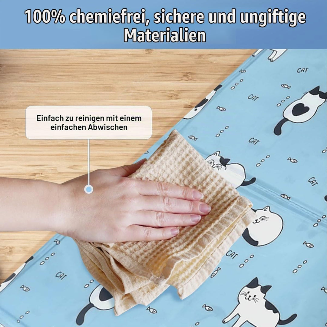 Kühlmatte Hund Katze Selbstfüllend 60×90cm,XL Kühldecke Hund Mit Ungiftigem Dünnes Gel,Faltbar leich