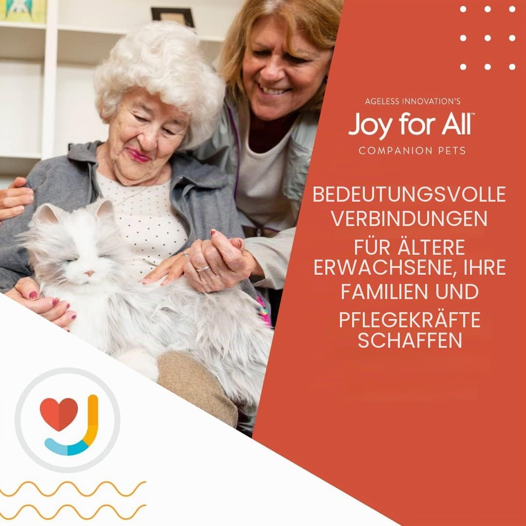Ageless Innovation Joy For All Interactive Pet Katze – Naturgetreues, realistisches Haustier mit wei