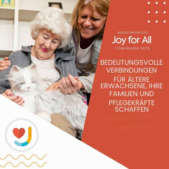 Ageless Innovation Joy For All Interactive Pet Katze – Naturgetreues, realistisches Haustier mit wei