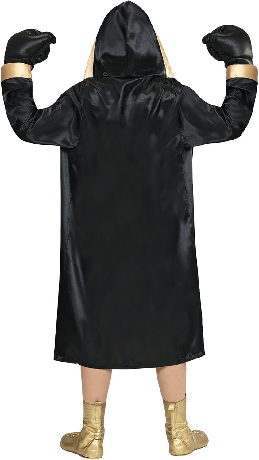 "WORLD BOXING CHAMPION" (hooded robe, shorts, belt, boxing gloves) - (164 cm / 14-16 Years), 164