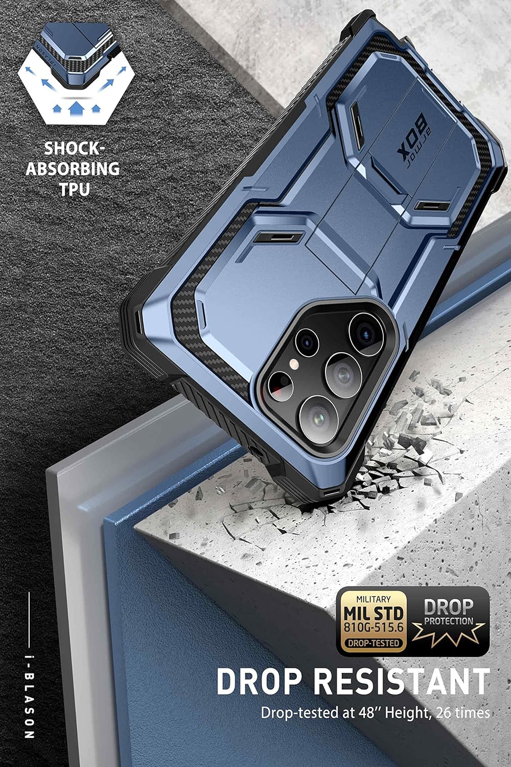 i-Blason Armorbox Series Hülle für Samsung Galaxy S23 Ultra 5G Bumper Case mit 2 Vorderseite (ohne D