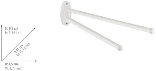 WENKO Handtuchhalter Mod. Basic mit Zwei beweglichen Armen für Handtücher aus hochwertigem lackierte