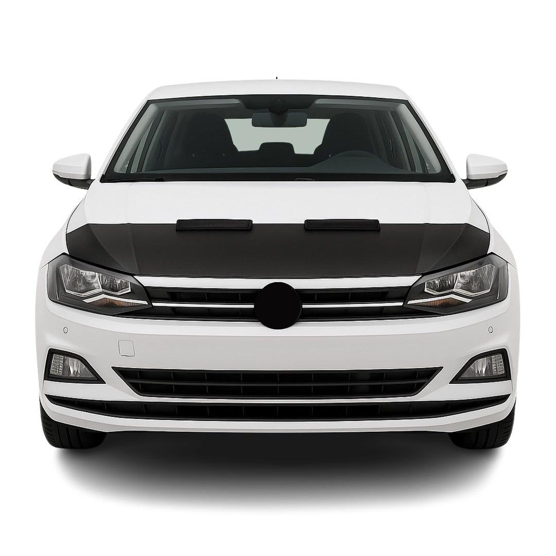 OMAC Haubenbra Steinschlagschutz Bonnet Bra kompatibel mit VW Polo 2017-2025 Schwarz Halb Schwarz /