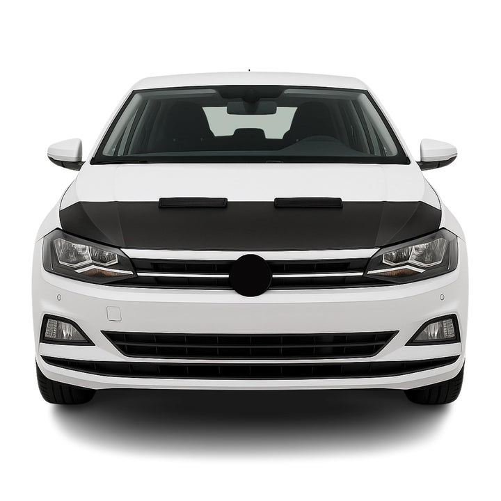 OMAC Haubenbra Steinschlagschutz Bonnet Bra kompatibel mit VW Polo 2017-2025 Schwarz Halb Schwarz /