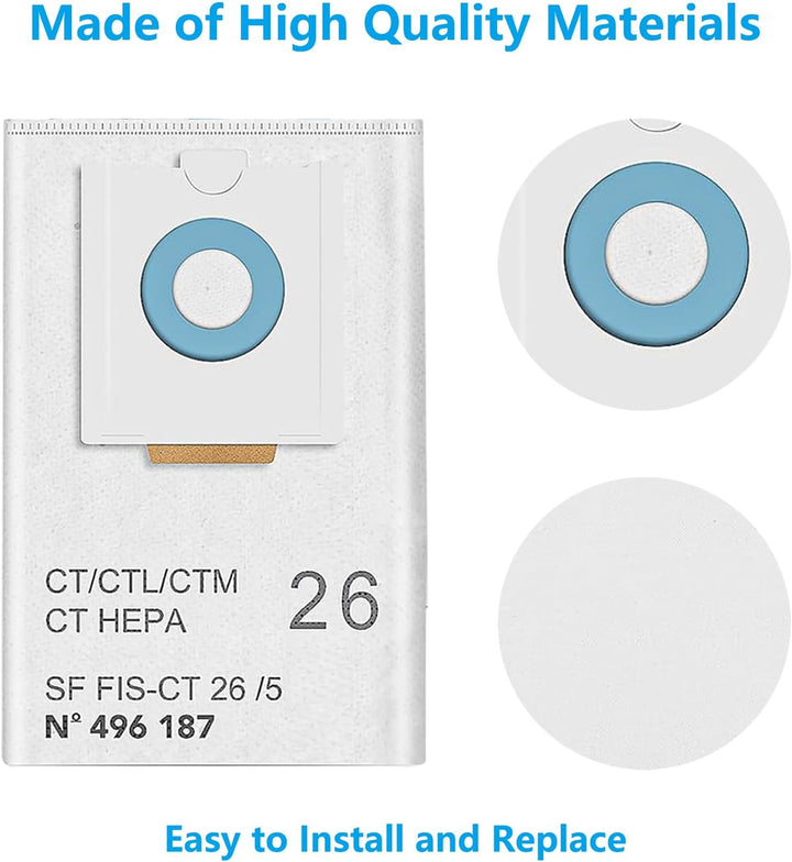 8 Stück Beutel Zubehör Kompatibel mit Festool SELFCLEAN CT 26/CTM 26 E/CTL 26E CLEANTEC Series Absau