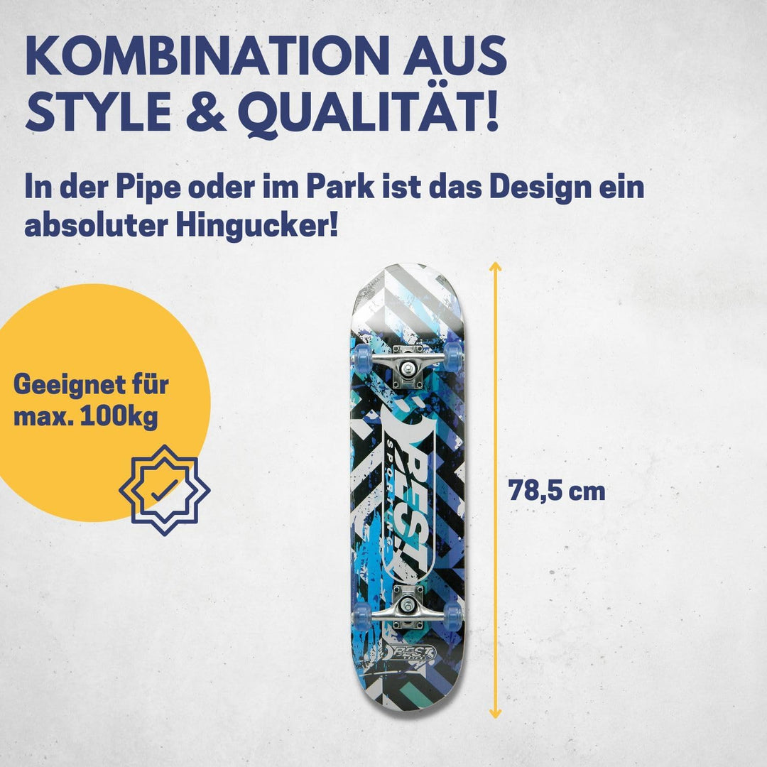 Best Sporting Skateboard I Skate-Board mit ABEC 3 oder ABEC 7 Kugellager I hochwertige Skateboards a