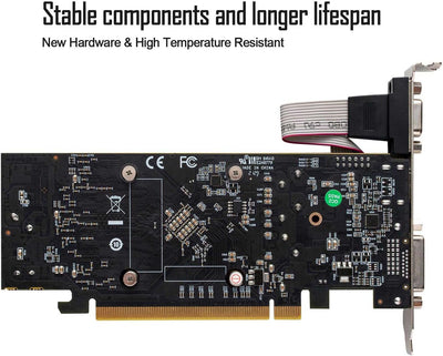 SAPLOS Radeon RX 550 Low Profile Grafikkarte, 4GB GDDR5 128-bit, VGA DVI-D HDMI, 4K Anzeige, PC Vide