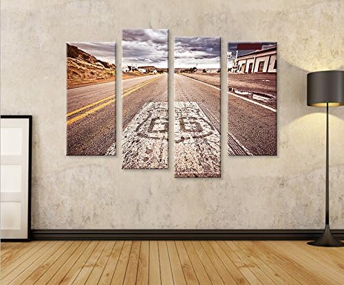 islandburner Bild Bilder auf Leinwand Route 66 V2 Arizona Highway 4er XXL Poster Leinwandbild Wandbi