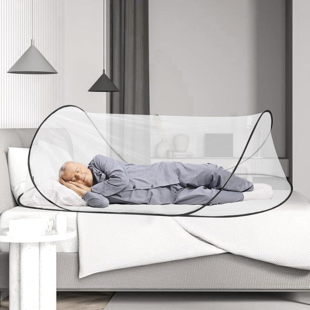 Moskitonetz Reise, faltbares Moskitonetz, Pop Up, Reisebett, 200x80x56 cm, für Bettwäsche, Camping