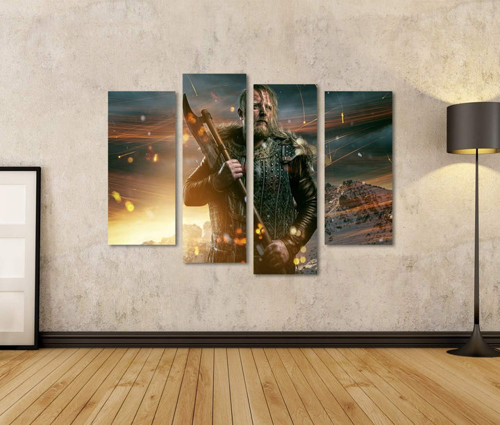 islandburner Bild auf Leinwand Wikinger Während Eines Kampfes Bilder Wandbilder Poster Leinwand 130x