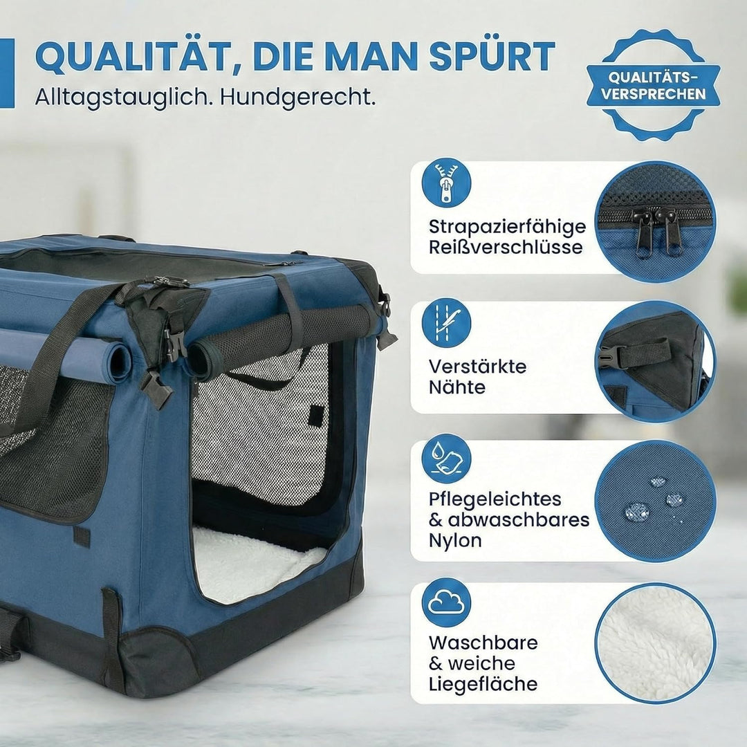 Foxdevil by xonic® Faltbare Hundebox/Katzenbox für kleine, mittelgrosse und grosse Tiere - Hundetran