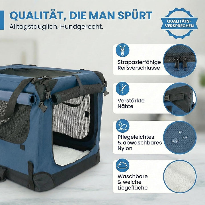 Foxdevil by xonic® Faltbare Hundebox/Katzenbox für kleine, mittelgrosse und grosse Tiere - Hundetran