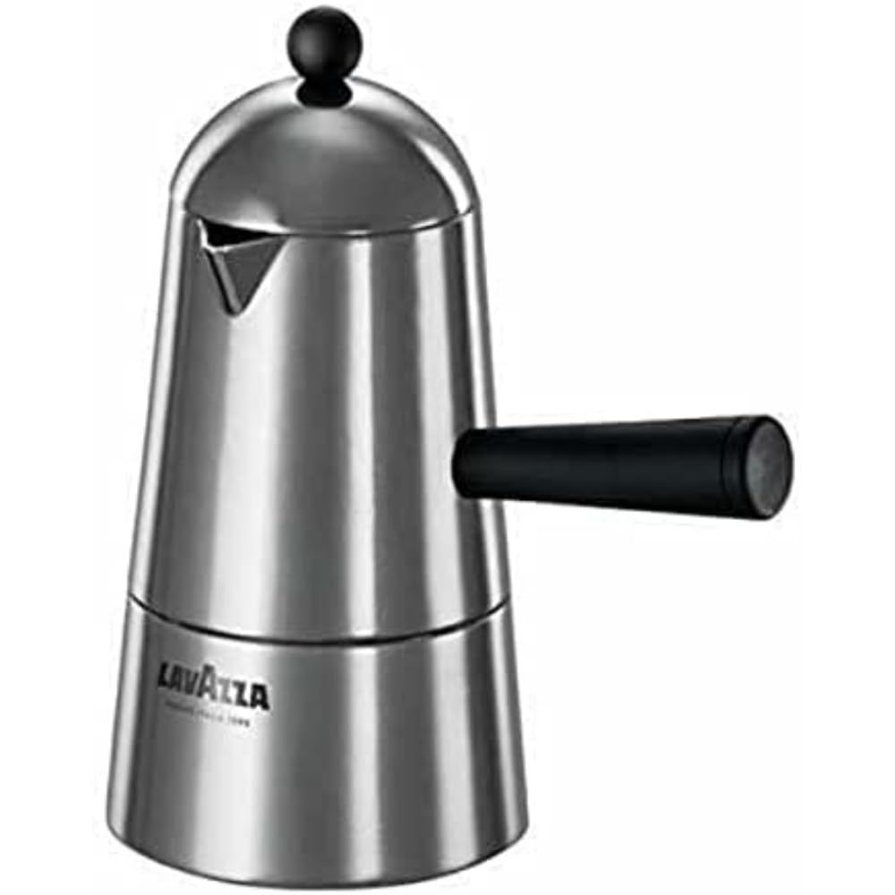 Lavazza ILSA Carmencita Classic Espressokocher, Aluminium, schwarzer Griff und Knopf, 6 Tassen 6 Taz