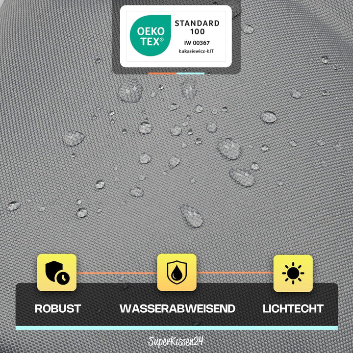Outdoor Sitzkissen Stuhlkissen - 6er Set - 45 x 45 cm - Made in EU, Wasserdichtes &amp; UV-beständig Gar