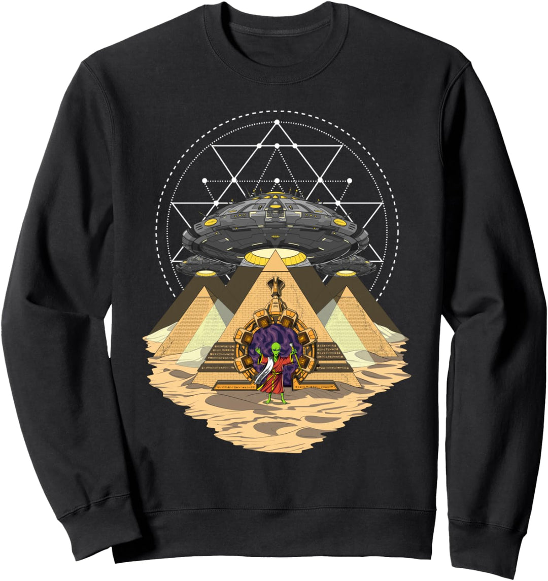 Alien Abduktion ägyptische Pyramiden UFO Ausserirdische Sweatshirt
